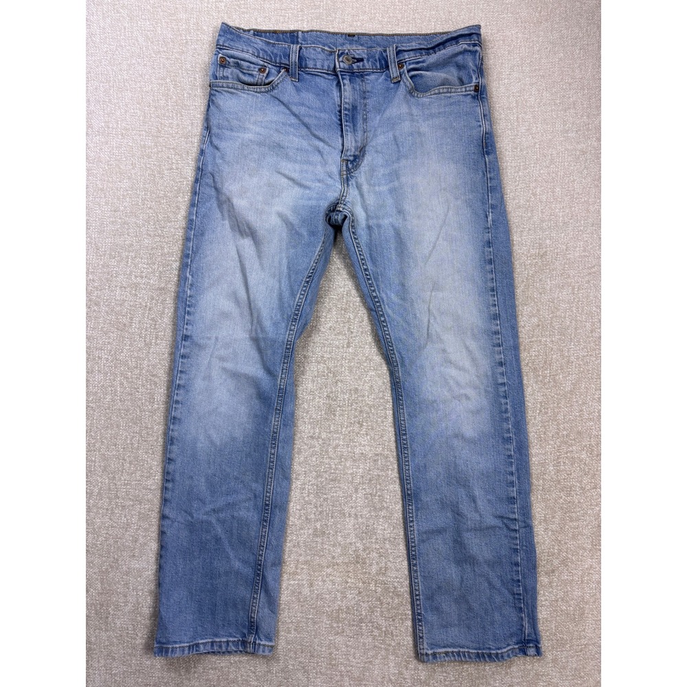 Levis 513 Slim Straight Jeans Mens 32x30 Light Wash Blue Denim 08513-0933